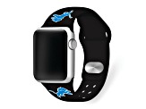 Gametime Detroit Lions Black Silicone Band fits Apple Watch (38/40mm M/L). Watch not included.