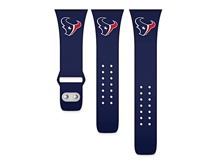 Gametime Houston Texans Navy Silicone Band fits Apple Watch (38/40mm M/L). Watch not included.