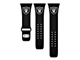 Gametime Las Vegas Raiders Black Silicone Apple Watch Band (38/40mm M/L). Watch not included.