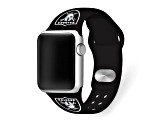 Gametime Las Vegas Raiders Black Silicone Apple Watch Band (38/40mm M/L). Watch not included.