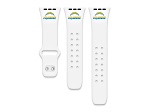 Gametime Los Angeles Chargers White Silicone Apple Watch Band (38/40mm M/L). Watch not included.