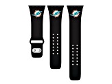 Gametime Miami Dolphins Black Silicone Band fits Apple Watch (38/40mm M/L). Watch not included.