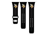 Gametime Minnesota Vikings Black Silicone Band fits Apple Watch (38/40mm M/L). Watch not included.