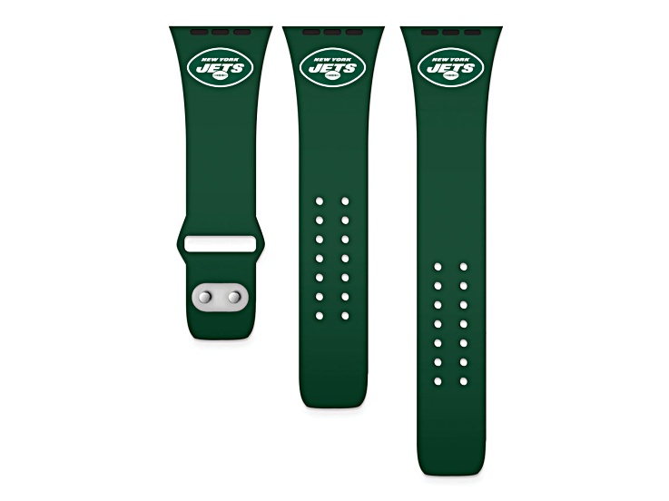 Gametime New York Jets Green Silicone Apple Watch Band (38/40mm M/L). Watch not included.