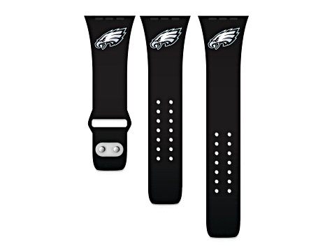 Gametime Philadelphia Eagles Black Silicone Band fits Apple Watch (38/40mm M/L). Watch not included.