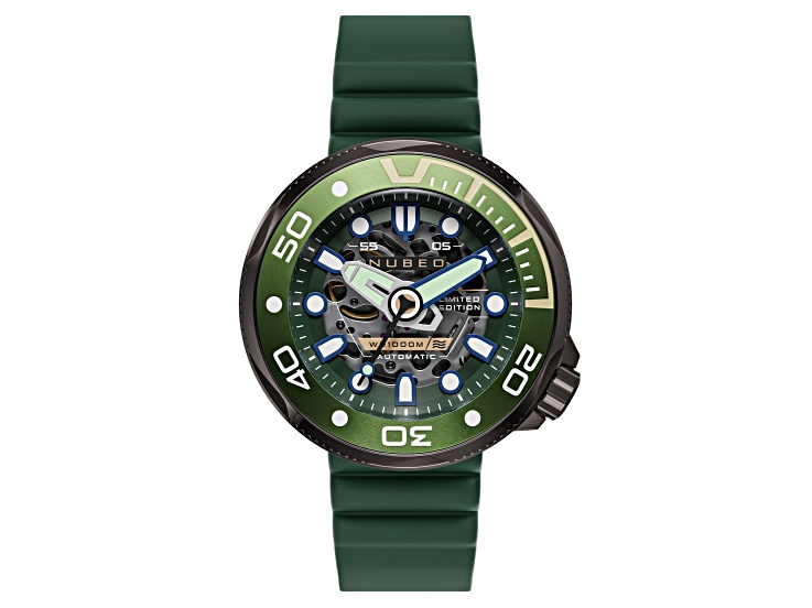 ヤン・ドゥイッチ エコールヴァローナ Nubeo Ventana Skeleton Automatic Green Dial Green Stainless Steel