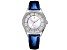 Christian Van Sant Women's Luna White Dial, Blue Leather Strap Watch