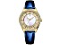 Christian Van Sant Women's Luna White Dial, Blue Leather Strap Watch