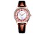 Christian Van Sant Women's Luna White Dial, Brown Leather Strap Watch