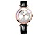 Christian Van Sant Women's Bria White Dial, Black Leather Strap Watch