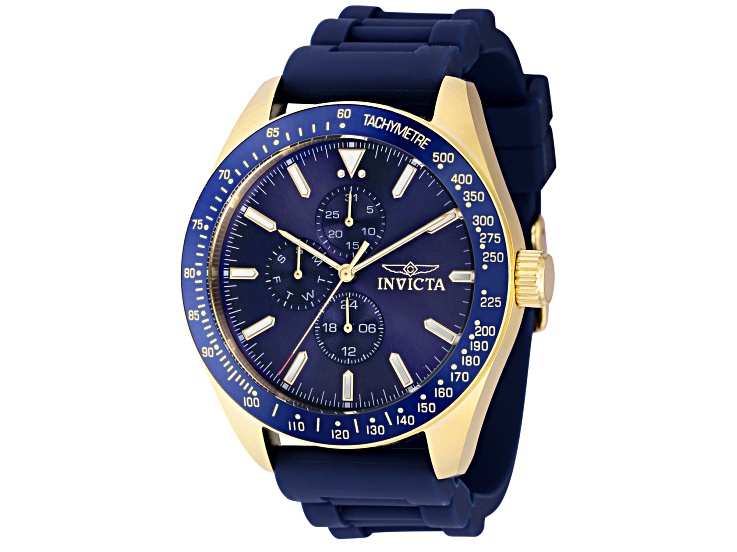 Invicta Aviator 45mm Blue Dial Yellow Accents Blue Silicone  display picture 2