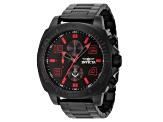 Invicta OCEAN VOYAGE 46mm Red Dial Black Stainless Steel Quartz Watch