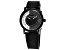 Stuhrling Men's Symphony Black Dial, Black Rubber Strap Watch