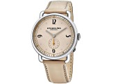 Stuhrling Men's Symphony Beige Dial, Beige Leather Strap Watch