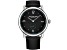 Stuhrling Men's Symphony Black Dial with Blue Accents, Black Leather Strap Watch