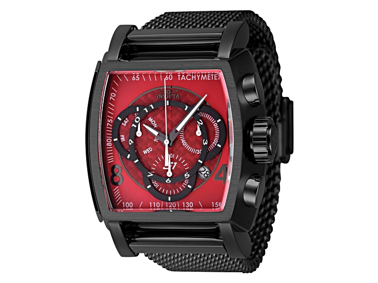 Invicta S1 Rally 48mm Quartz Black Stainless Steel Mesh Band Watch