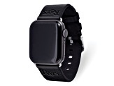 Gametime MLB Tampa Bay Rays Black Leather Apple Watch Band (42/44mm S/M). Watch not included.