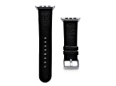 Gametime MLB Colorado Rockies Black Leather Apple Watch Band (42/44mm S/M). Watch not included.