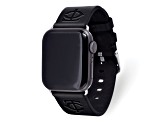 Gametime MLB Minnesota Twins Black Leather Apple Watch Band (42/44mm S/M). Watch not included.