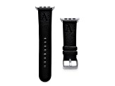 Gametime MLB Oakland Athletics Black Leather Apple Watch Band (42/44mm S/M). Watch not included.