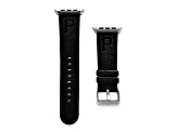 Gametime MLB Pittsburgh Pirates Black Leather Apple Watch Band (42/44mm S/M). Watch not included.