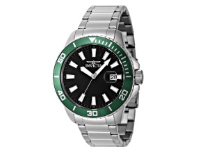 Invicta Pro Diver 45mm Green Bezel Stainless Steel Quartz Watch