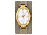 Jivago Women's Good luck White Dial, Yellow Bezel, Light Brown Leather Strap Watch