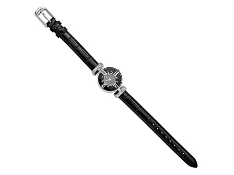 Ladies Charles Hubert Stainless Steel Black Dial Watch