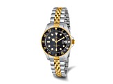 Ladies Charles Hubert Two-tone Stainless Steel Black Dial Watch