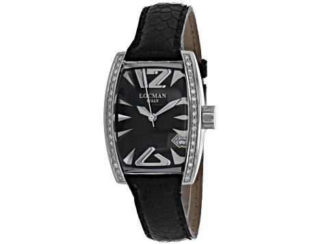 Locman Women's Panorama Black Leather Strap Watch