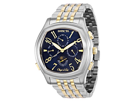 Invicta Objet D Art 42mm Automatic Two-tone Stainless Steel Watch, Blue Dial