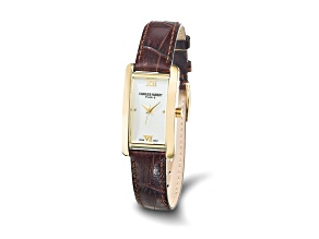 Ladies Charles Hubert Leather Band Cream Dial 21x30mm Watch