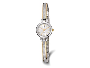 Charles Hubert Two-tone Gold-finish Silver Dial Quartz Watch