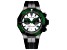 Edox Men Delfin The Original 43mm Quartz Watch with Black Rubber Strap, Green Bezel
