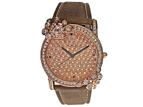 Adee Kaye Women's Royale Brown Leather Strap Watch