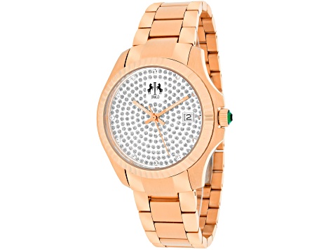 Jivago Women's Jolie White Dial, Rose Stainless Steel Watch