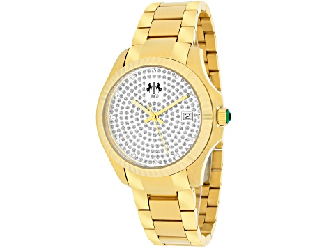 Jivago Women's Jolie White Dial, Yellow Stainless Steel Watch
