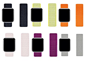 Set of 6 Nylon Apple Watch Bands (38-40-41-42mm). Bands Only, Watch Not Included.