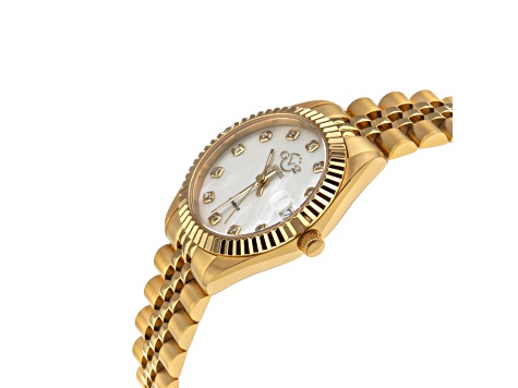 GV2 Naples White Dial Yellow Stainless Steel Bracelet Watch