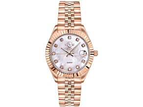 GV2 Naples White Dial Rose Stainless Steel Bracelet Watch