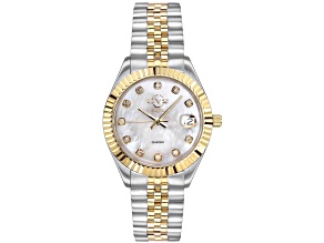 GV2 Naples White Dial Yellow Bezel Two-tone Stainless Steel Bracelet Watch