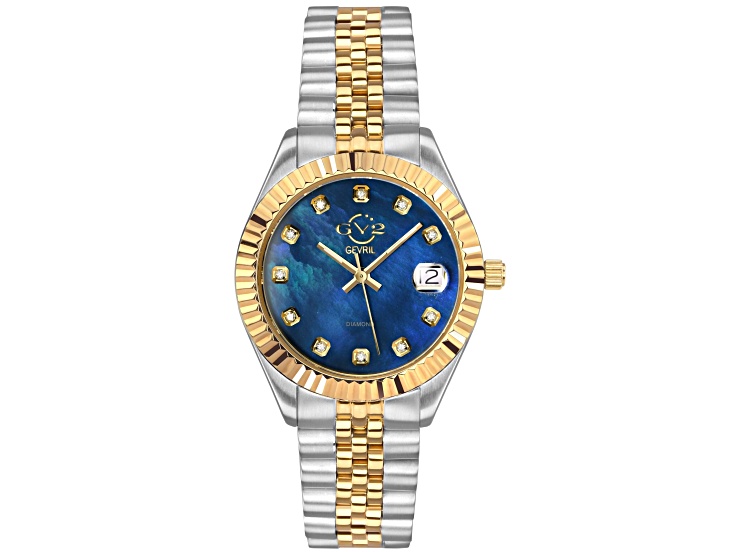 GV2 Naples Blue Dial Yellow Bezel Two-tone Stainless Steel