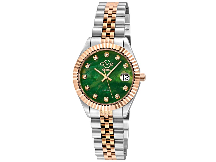 GV2 Naples Green Dial Rose Bezel Two-tone Bracelet Watch - 1E6ZAG