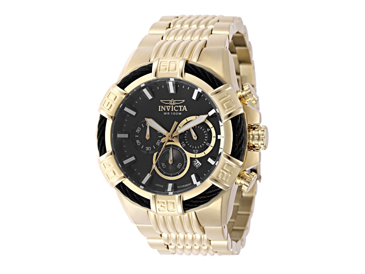 Invicta Bolt 51mm Black Dial Stainless Steel Band Quartz Watch