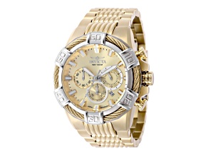 Invicta Bolt 51mm Gold Dial Stainless Steel Band Quartz Watch