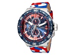 Invicta Coalition Forces 49mm Red Blue Dial Nylon Band Quartz Watch