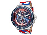 Invicta Coalition Forces 49mm Red Blue Dial Nylon Band Quartz Watch