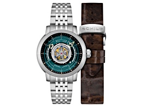 Schild Heinrich Cyclone Tourbillon Green Dial White Stainless Steel Band Limited Edition Watch