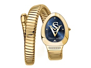 Christian Van Sant Women's Naga Blue Dial, Yellow Stainless Steel Watch