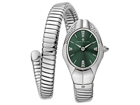 Christian Van Sant Women's Naga Green Dial, Stainless Steel Watch